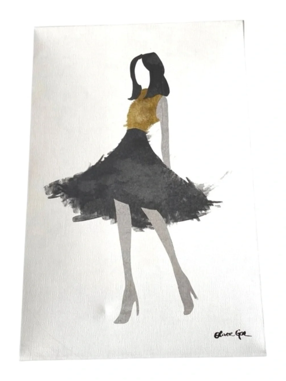 new Oliver Gal ❤︎ Silhouette of a Girl ❤︎ Signed Wrapped Canvas Art Wall Hanging